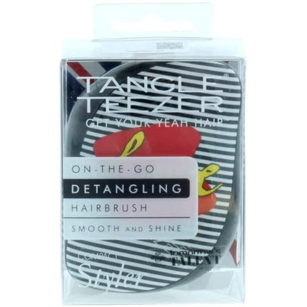 Perie pentru păr Tangle Teezer, design Union Jack, culoare neagră cu dungi albe