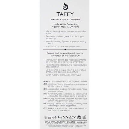 Cremă de coafat L'ANZA Healing Style Taffy, negru, 136g