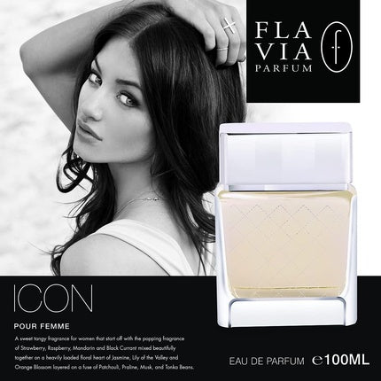 Parfum Flavia Icon Pour Femme, 100ml, Alb