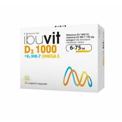 Ibuvit D3 1000 + K2 MK-7 Omega 3, Medana Pharma, supliment alimentar pentru copii și adulți, 30 capsule