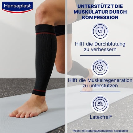Hansaplast Sport Compression Wear Calf Sleeves Muscle Support Compression Socks Size Lxl