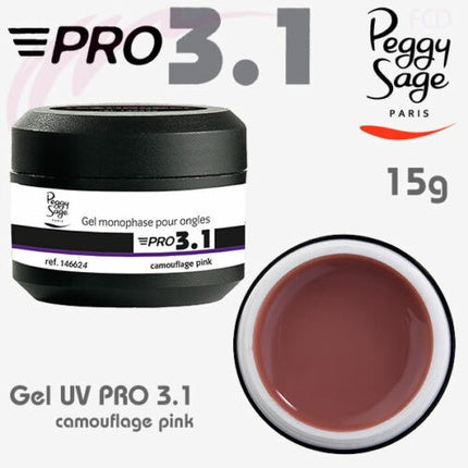 Gel de unghii, Peggy Sage, PRO 3 în 1 Phase, Camouflage Pink, 15g