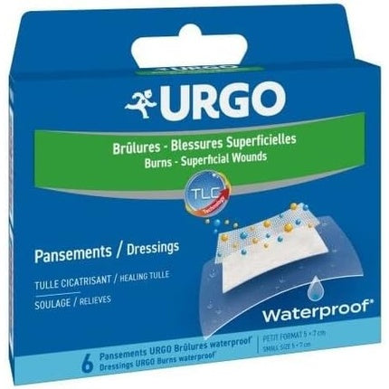 Pansemente URGO pentru Arsură, Waterproof, Tulle cicatrizant, 10x7 cm - Pachet de 4