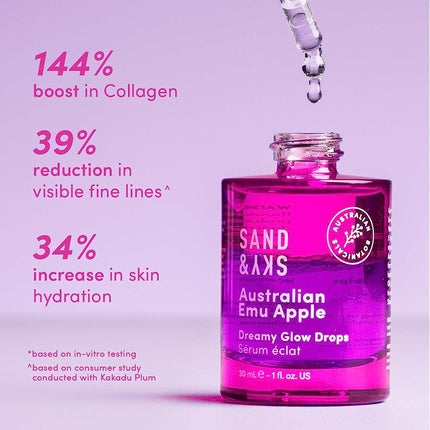 Ser facial, Sand & Sky, Glow Drops, violet, 30 ml