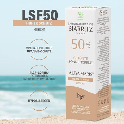 Cremă Colorată Pentru Față, Laboratoire De Biarritz, SPF50, Beige, 50 ml