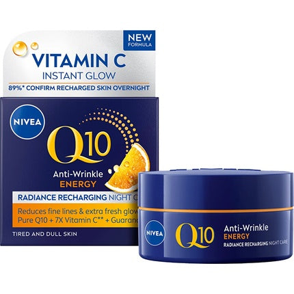 Cremă de noapte Nivea Q10 Energy, Anti-îmbătrânire, 50 ml