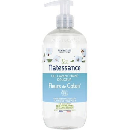 Săpun lichid pentru mâini Natessance, Cotton Flowers Scent Softening, 500ml