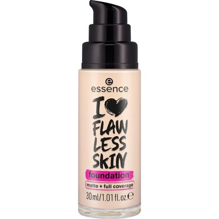 Fond de ten Essence I LOVE FLAWLESS SKIN, mat, cu acoperire completă, 30 ml