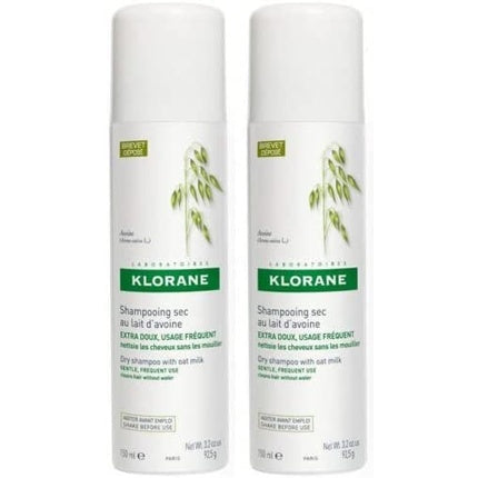 Șampon uscat Klorane cu lapte de ovăz, ambalaj 2 buc, 150ml