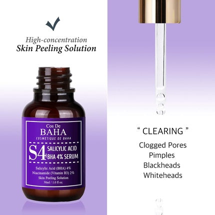 Serum Exfoliant BHA cu Acid Salicilic 4% și Niacinamidă, 30ml