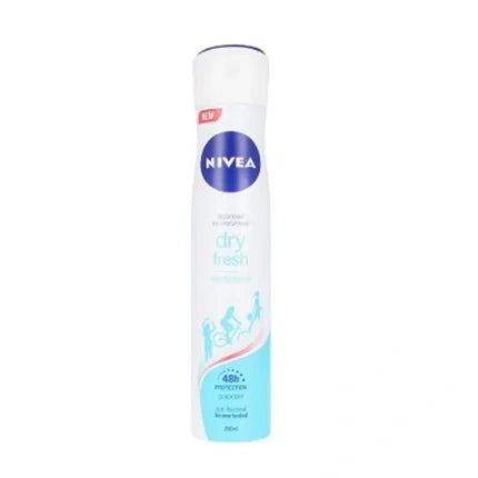 Spray Deodorant Nivea Dry Comfort Fresh, 200 ml, Alb și Albastru