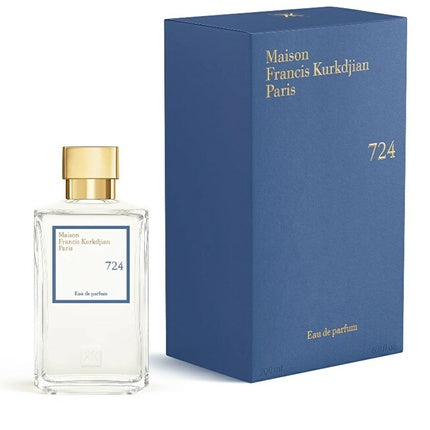 Maison Francis Kurkdjian 724 Eau De Parfum - Sticlă transparentă, capac auriu, ambalaj albastru