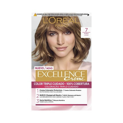 Vopsea de păr, L\u2019Or\u00e9al Paris, Excellence Creme 7, Blond Închis