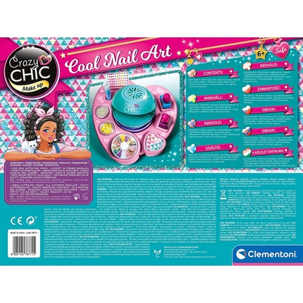 Crazy Chic Cool Nail Art, Set de manichiură pentru copii, roz și turcoaz