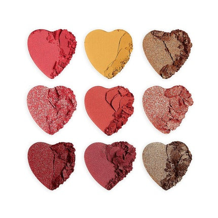 Paleta de ochiuri Makeup Revolution Heartbreaker Courage, 9 culori, ambalaj inimioare