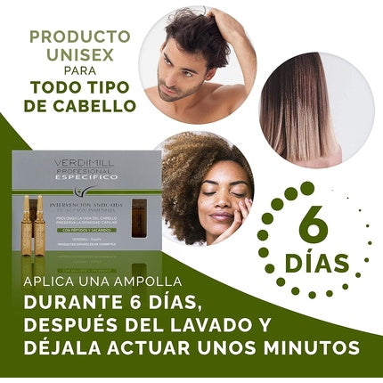 Tonic pentru par, Verdimill, Profesional, 6 fiole, bej