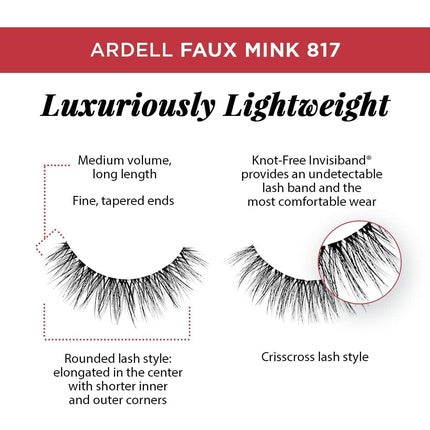 Gene false, Ardell Faux Mink 817, 4 perechi, negru