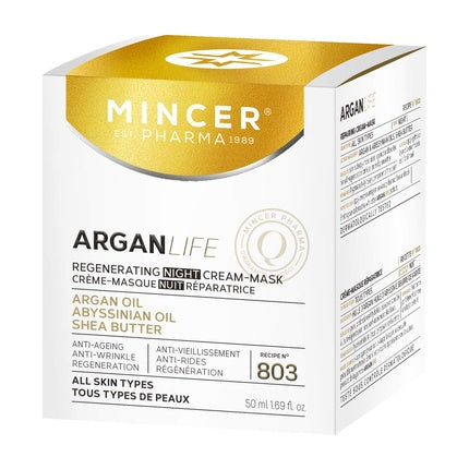 Cremă de Noapte, Mincer, Argan Life 50+, argan și shea