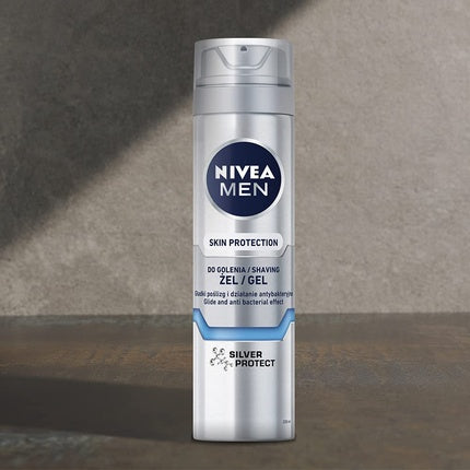 Gel de ras, Nivea, Protectie Piele, 200 ml, argintiu