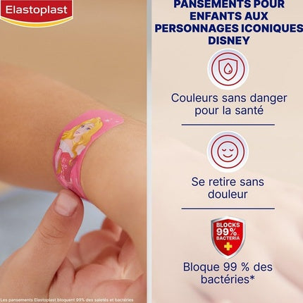 Elastoplast Disney Princess 20 Plasters Pack Of 20, Bandaje elastice cu design prințese, culoare bej