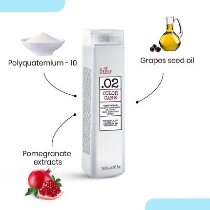 Șampon, Silky Technobasic, .02 Color Care, rodie, struguri
