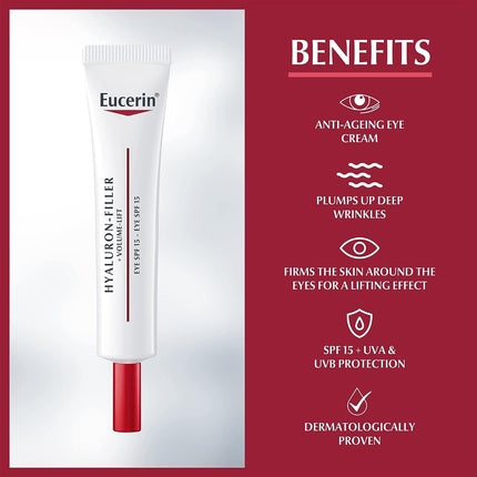 Cremă de Ochi, Eucerin Hyaluron-Filler + Volume Lift, 15ml