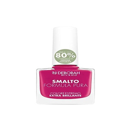 Smalt pentru unghii, Deborah Milano, Pure Enamel Formula 08, roz intens, capac alb