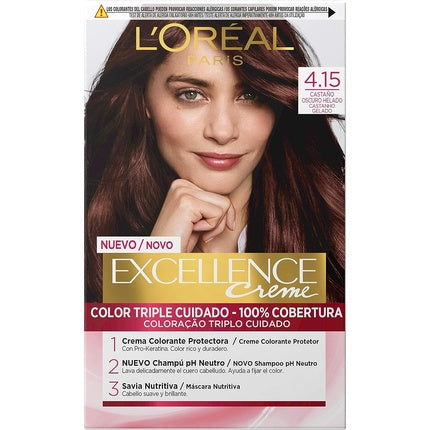 Vopsea de par, L'Oréal Paris, EXCELLENCE Creme #4.15 Castaniu Intunecat Glacial