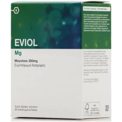 Supliment alimentar cu magneziu EVIOL 350mg, cutie 30 capsule