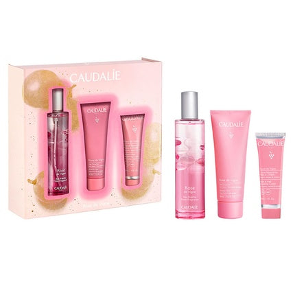 Set Caudalie Rose De Vigne, Apa de trandafir, Set cadou, 3 bucăți, 50ml