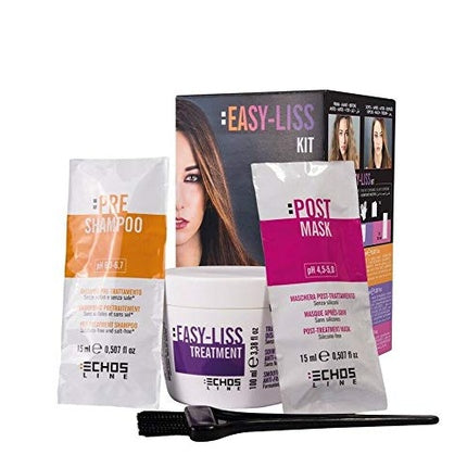 Set Îngrijire Păr Echosline Easy-Liss Kit, Tratament Netezire cu Ammonia Removal, Culoare Alb/Portocaliu/Mov, Cantitate 500 ml