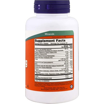 Now Foods Cal-Mag Calcium Magnesium, B-Complex, Vitamin C, 100 comprimate