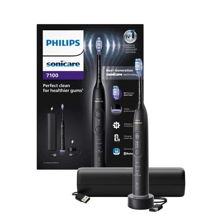 Periuță de dinți electrică Philips Sonicare Series 7100, negru, cu suport de călătorie și încărcător