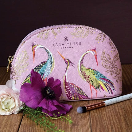 Geantă cosmetică, Sara Miller, Haveli Garden, roz, cu imprimeu artistic
