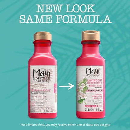 Maui Moisture Lightweight Hydration Hibiscus Water & Aloe Vera Conditioner, roz, 385ml