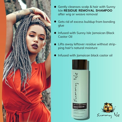 Șampon pentru Îndepărtarea Reziduurilor, Sunny Isle, Just For Wig, Weave, Braid & Extensions 12oz