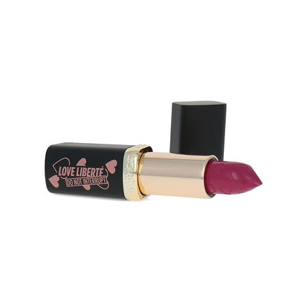 Batom de buze L'Oréal Paris Color Riche Love Liberté 112 Paris, roz-violet, ambalaj negru cu detalii aurii