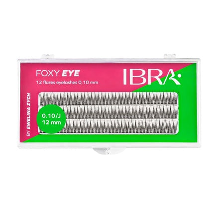 Ibrafoxy Eye Lash Clusters, False Eyelashes, 12mm, 0.10mm, Black