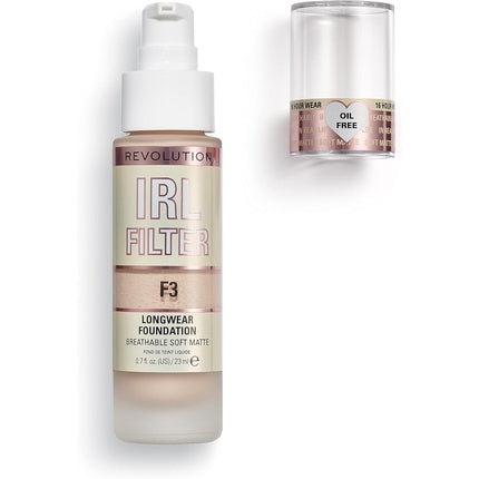 Fond de ten Makeup Revolution IRL Filter Longwear F3, Finish Mat, Capacitate 23ml
