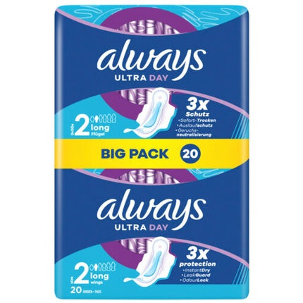 Protecție Intimă Always Ultra Long - Pachet Mărit de 20 Bucăți