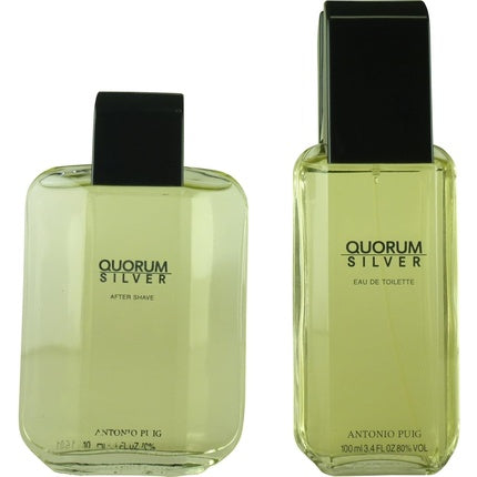 Set cadou parfum bărbați, Antonio Puig Quorum Silver, 2 piese