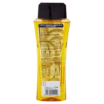 Șampon Testa Nera Supreme Oil Elixir, 250ml, lichid auriu, ambalaj transparent