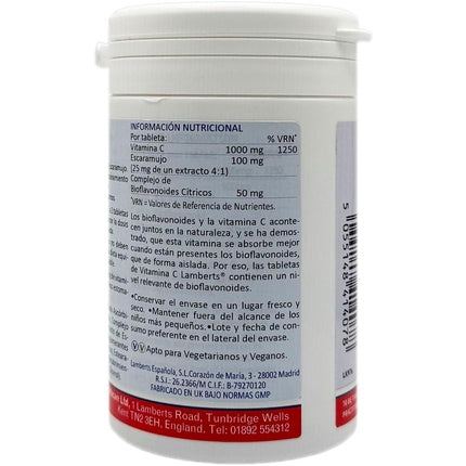 Complement Alimentar Lamberts Vitamin C 1000mg cu Bioflavonoide 120 Tablete