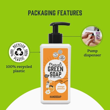 Săpun lichid Marcel's Green Soap cu aromă de portocală și iasomie, 250ml