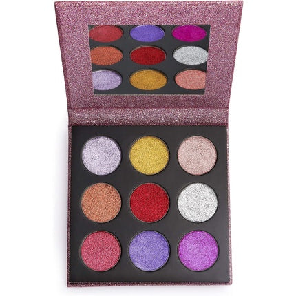 Fard de pleoape, Revolution Beauty, Pressed Glitter, Diva, 9 nuante, 13.5g