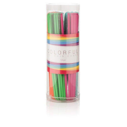 Set piepteni colorati pentru par, Beauté Coiffure, 12 bucăți, Plastic