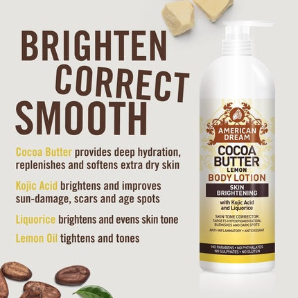 Loțiune de corp, American Dream, Cocoa Butter Lemon, 500ml