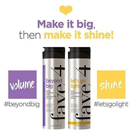 Șampon volumizant Fave4 Beyond Big pentru stiluri mari și volum ușor, 8.5 fl oz