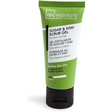 Gel exfoliant IDC Institute, Sugar & Kiwi, pentru față și buze, 60 ml