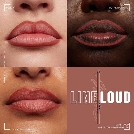 Creion contur buze, NYX, Line Loud Ambition, maro
